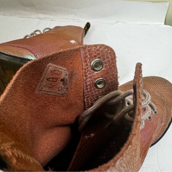 Dr Martens Pascal Iridescent Leather Mermaid Metallic Combat Hiking 7 Boots 1460 - Picture 15 of 16